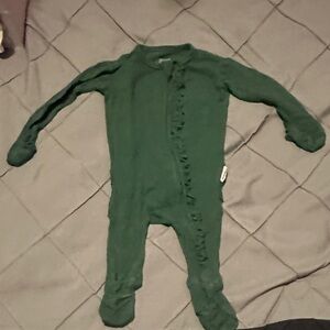 Soft Green Kids Footed Onesie